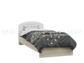 МАРТИНА Кровать 800 с настилом ЛДСП (Белый глянец/дуб сонома) в Нижнекамске - nizhnekamsk.ok-mebel.com | фото 2