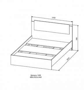 СОФИ СКР1400.1Кровать 1400 в Нижнекамске - nizhnekamsk.ok-mebel.com | фото 2