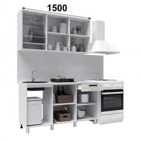 Кухня ДИОР 1500 (Белый/Дуб Крафт белый) в Нижнекамске - nizhnekamsk.ok-mebel.com | фото 2