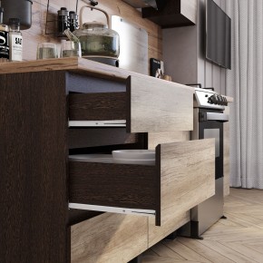 Кухня Энигма 1.6 м (венге/дуб каньон) в Нижнекамске - nizhnekamsk.ok-mebel.com | фото 2