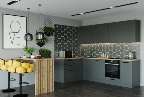 Кухня угловая Антрацит 2600х1600 (Стол. 38мм) в Нижнекамске - nizhnekamsk.ok-mebel.com | фото