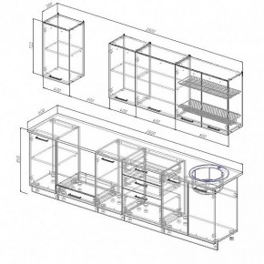Кухонный гарнитур Антрацит 2800 (Стол. 38мм) в Нижнекамске - nizhnekamsk.ok-mebel.com | фото 3