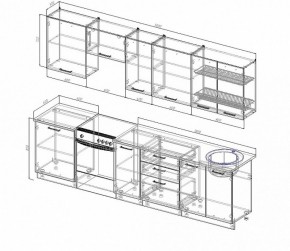 Кухонный гарнитур Антрацит 3000 (Стол. 26мм) в Нижнекамске - nizhnekamsk.ok-mebel.com | фото 2