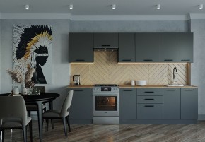 Кухонный гарнитур Антрацит 3000 (Стол. 38мм) в Нижнекамске - nizhnekamsk.ok-mebel.com | фото