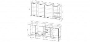 Кухонный гарнитур Каппучино 2200 h950 (Стол. 26мм) в Нижнекамске - nizhnekamsk.ok-mebel.com | фото 2