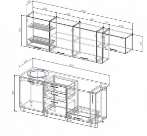 Кухонный гарнитур Лофт 2550 (Стол. 26мм) в Нижнекамске - nizhnekamsk.ok-mebel.com | фото 2