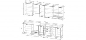 Кухонный гарнитур Смоки 3000 h950 (Стол. 38 мм) в Нижнекамске - nizhnekamsk.ok-mebel.com | фото 2