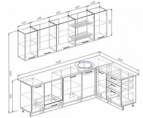 Кухонный гарнитур угловой Графика 2600х1600 (Стол. 38мм) в Нижнекамске - nizhnekamsk.ok-mebel.com | фото 2