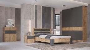 ЛЕНОРА Спальный гарнитур (модульный) графит в Нижнекамске - nizhnekamsk.ok-mebel.com | фото