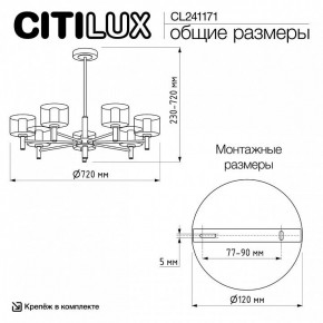 Люстра на штанге Citilux ELAN CL241171 в Нижнекамске - nizhnekamsk.ok-mebel.com | фото 12
