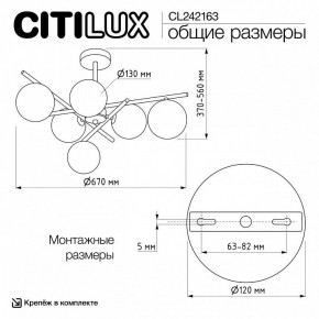 Люстра на штанге Citilux RONNY CL242163 в Нижнекамске - nizhnekamsk.ok-mebel.com | фото 12