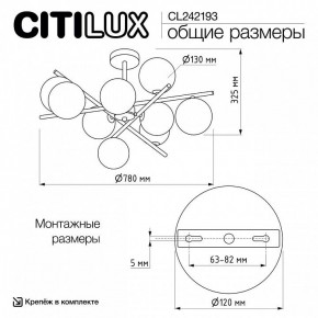Люстра на штанге Citilux Ronny CL242193 в Нижнекамске - nizhnekamsk.ok-mebel.com | фото 8