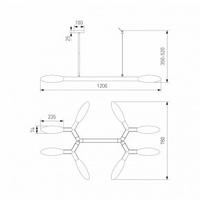 Люстра на штанге Eurosvet Covalent 30180 черный в Нижнекамске - nizhnekamsk.ok-mebel.com | фото 3