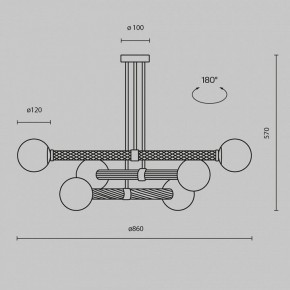 Люстра на штанге Maytoni Teatro MOD287PL-06BS в Нижнекамске - nizhnekamsk.ok-mebel.com | фото 3