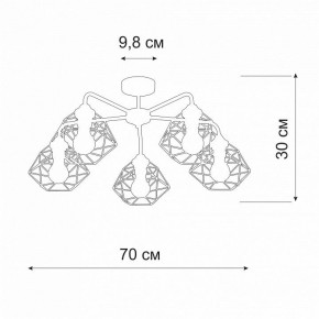 Люстра на штанге Vitaluce V4258 V4258-0/5PL в Нижнекамске - nizhnekamsk.ok-mebel.com | фото 2