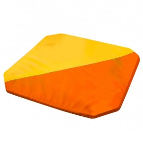 Мат гимнастический 1,3x1,3x0,05м складной скошенные углы цв.оранжевый-желтый в Нижнекамске - nizhnekamsk.ok-mebel.com | фото 1