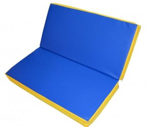 Мат гимнастический 1х1х0,08м складной цв. синий-желтый в Нижнекамске - nizhnekamsk.ok-mebel.com | фото 1