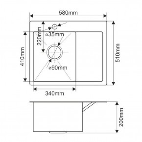 Мойка HD5851L MELANA ProfLine 3,0/200 САТИН врезная прямоугольная с коландером HD5851L в Нижнекамске - nizhnekamsk.ok-mebel.com | фото 2