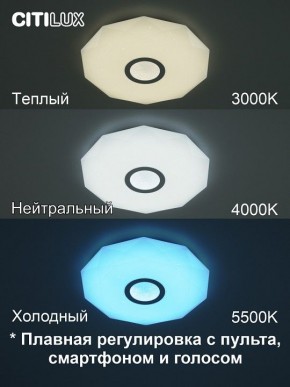 Накладной светильник Citilux Диамант Смарт CL713A30G в Нижнекамске - nizhnekamsk.ok-mebel.com | фото 4