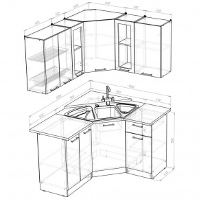 ОЛЬГА Кухонный гарнитур Оптима 2 (1500*1300 мм) в Нижнекамске - nizhnekamsk.ok-mebel.com | фото 2