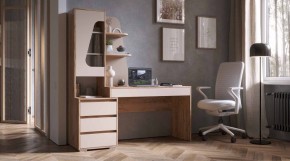 ПИФАГОР Стол компьютерный (дуб вотан/кашемир) в Нижнекамске - nizhnekamsk.ok-mebel.com | фото