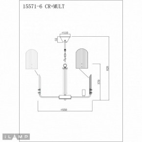Подвесная люстра iLamp Dolce 15571-6 CR+MULT в Нижнекамске - nizhnekamsk.ok-mebel.com | фото 3
