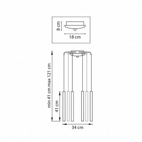 Подвесная люстра Lightstar Tubo L8T747243 в Нижнекамске - nizhnekamsk.ok-mebel.com | фото 3