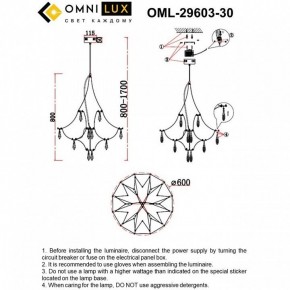 Подвесная люстра Omnilux Perelli OML-29603-30 в Нижнекамске - nizhnekamsk.ok-mebel.com | фото 10