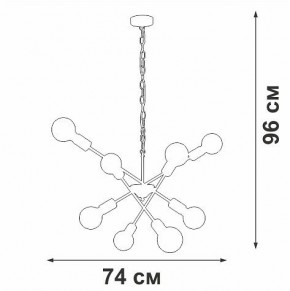 Подвесная люстра Vitaluce V4750 V4750-1/8 в Нижнекамске - nizhnekamsk.ok-mebel.com | фото 2