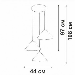 Подвесной светильник Vitaluce V3093 V3093-0/3S в Нижнекамске - nizhnekamsk.ok-mebel.com | фото 2
