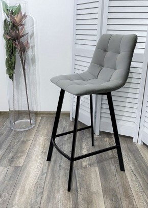 Полубарный стул CHILLI-QB SQUARE светло-серый #26, велюр / черный каркас (H=66cm) М-City в Нижнекамске - nizhnekamsk.ok-mebel.com | фото 2