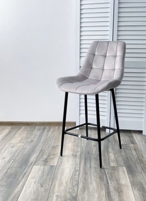 Полубарный стул ХОФМАН, цвет H-09 Светло-серый, велюр / черный каркас H=63cm М-City в Нижнекамске - nizhnekamsk.ok-mebel.com | фото 2