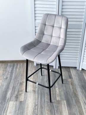 Полубарный стул ХОФМАН, цвет H-09 Светло-серый, велюр / черный каркас H=63cm М-City в Нижнекамске - nizhnekamsk.ok-mebel.com | фото 4
