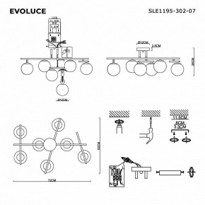 Потолочная люстра EVOLUCE SIERRA SLE1195-302-07 в Нижнекамске - nizhnekamsk.ok-mebel.com | фото 7
