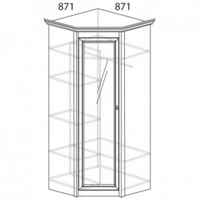 Шкаф угловой №641 "Флоренция" Фасад глухой (угол 871*871) Дуб оксфорд в Нижнекамске - nizhnekamsk.ok-mebel.com | фото 2