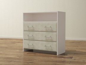 PROxSON Комод Varna (ЛДСП Белая+ткань Белый/Savana Milk (молочный)) 90x40 в Нижнекамске - nizhnekamsk.ok-mebel.com | фото