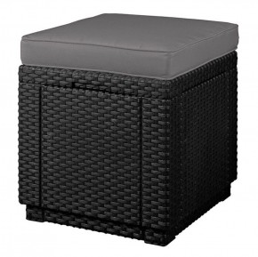 Пуфик Куб с подушкой (Cube with cushion) графит - прохладный серый в Нижнекамске - nizhnekamsk.ok-mebel.com | фото