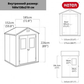 Сарай Манор 6*5 TWF (два окна на фасаде) MANOR 6x5 DD (two windows at the front) в Нижнекамске - nizhnekamsk.ok-mebel.com | фото 2