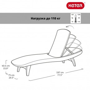 Шезлонг Пацифик (Pacific) графит в Нижнекамске - nizhnekamsk.ok-mebel.com | фото 2