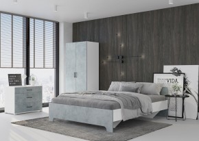 Шкаф 2-х створчатый VICTOR (Белый/Бетон) в Нижнекамске - nizhnekamsk.ok-mebel.com | фото 3
