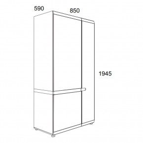 Шкаф 2D/TYP 20A, LINATE ,цвет белый/сонома трюфель в Нижнекамске - nizhnekamsk.ok-mebel.com | фото 3