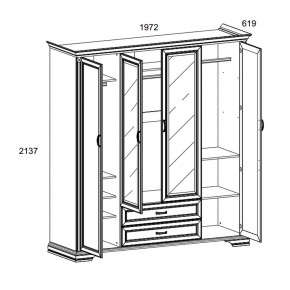 Шкаф 4D2S Z , MONAKO, цвет Сосна винтаж в Нижнекамске - nizhnekamsk.ok-mebel.com | фото