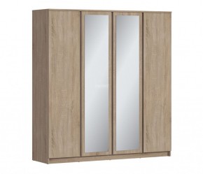 Шкаф 4х дверный с зеркалами Веста СБ-3082 (Дуб Сонома) в Нижнекамске - nizhnekamsk.ok-mebel.com | фото