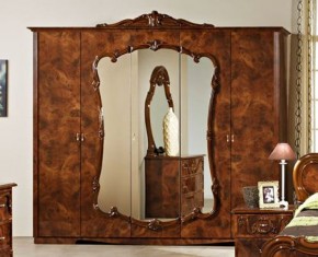 Шкаф 5-и дверный с зеркалами (20.145) Тициана (орех) в Нижнекамске - nizhnekamsk.ok-mebel.com | фото