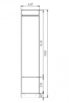 Шкаф для Одежды ЭШ1-РП-19-4 (ручка профильная) серия "Экон" в Нижнекамске - nizhnekamsk.ok-mebel.com | фото 2