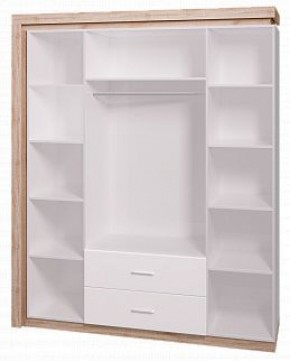 Шкаф для одежды с ящиками 4-х створчатый с зеркалом Люмен 16 в Нижнекамске - nizhnekamsk.ok-mebel.com | фото 2