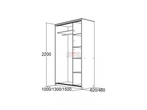 МИРАЖ 10.2 (620) Шкаф для платья и белья в Нижнекамске - nizhnekamsk.ok-mebel.com | фото 2