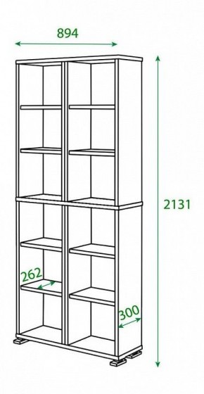 Шкаф книжный Домино ПУ-30-3 в Нижнекамске - nizhnekamsk.ok-mebel.com | фото 2