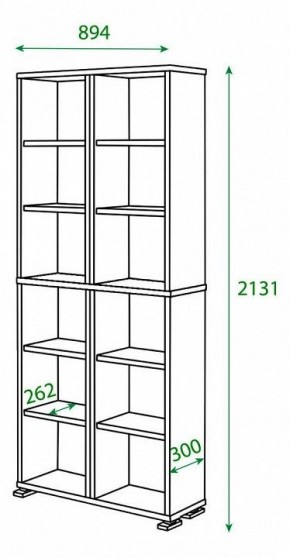 Шкаф книжный Домино ПУ-30-3 в Нижнекамске - nizhnekamsk.ok-mebel.com | фото 2