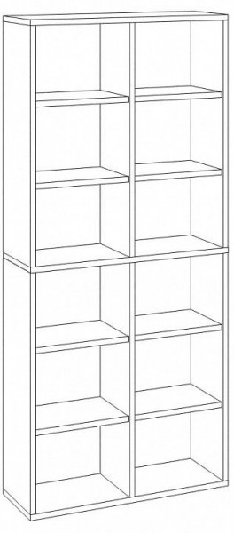 Шкаф книжный Домино СУ(ш2в2)+4ФГ в Нижнекамске - nizhnekamsk.ok-mebel.com | фото 2